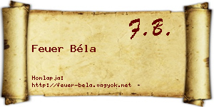 Feuer Béla névjegykártya