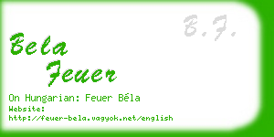 bela feuer business card